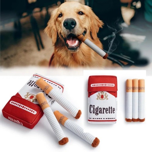 Funny squeaky cigarette dog - squeaky,