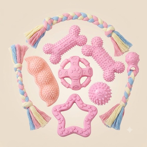 6pc puppy chew toys set - 6pc,