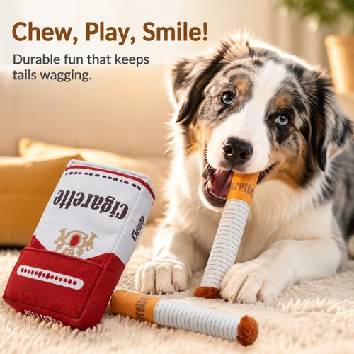 Funny squeaky cigarette dog - funny,