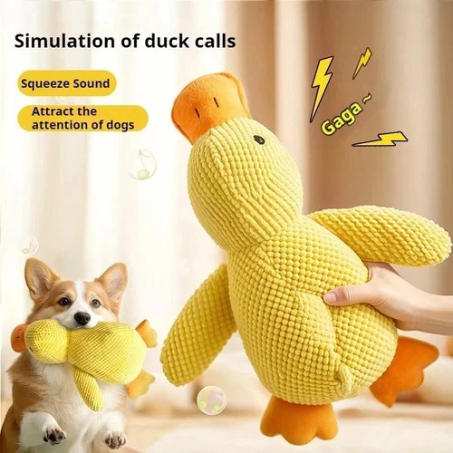 Plush quacking duck dog toy - plush,