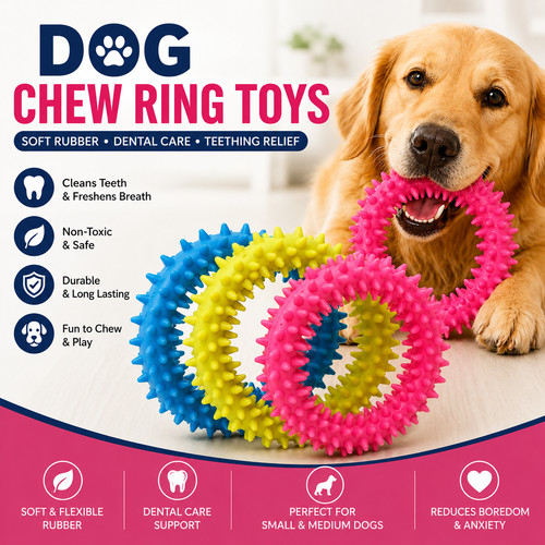 Dog puppy rubber chew - ring, toy
