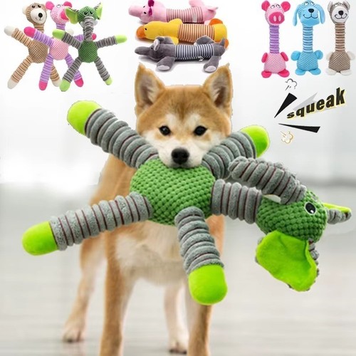 Tough dog toy squeaky plush - dog,