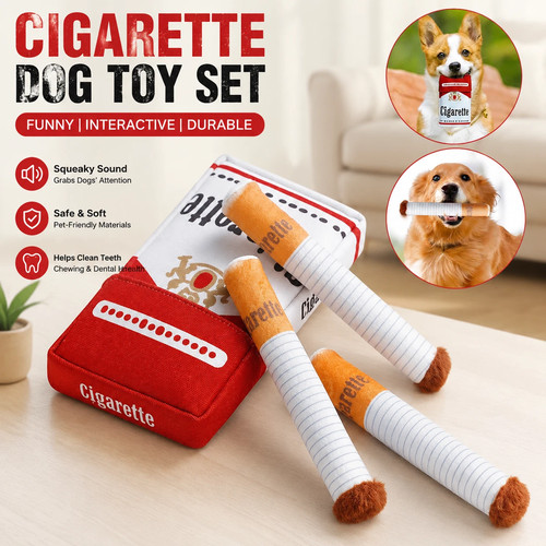 Funny squeaky cigarette dog - funny,