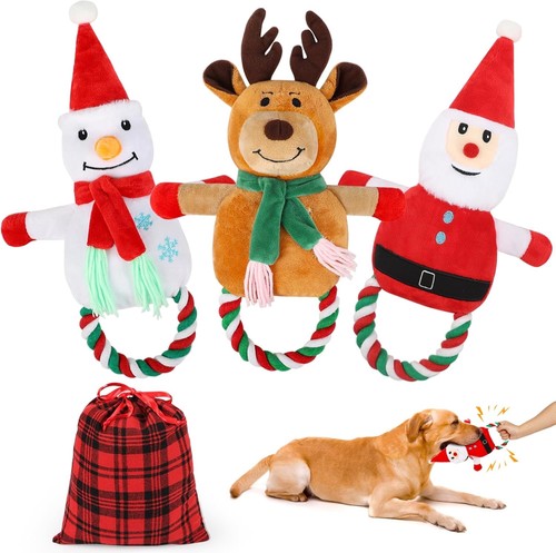 3pcs christmas plush rope - christmas, dog