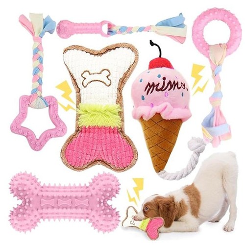 6pcs pink assorted dog - assorted, puppy
